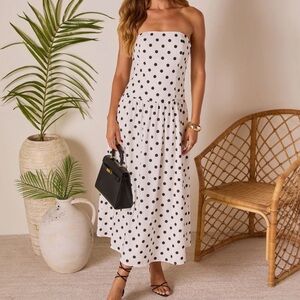 NWT Vici Kristena Drop Waist Polka Dot Midi
Dress